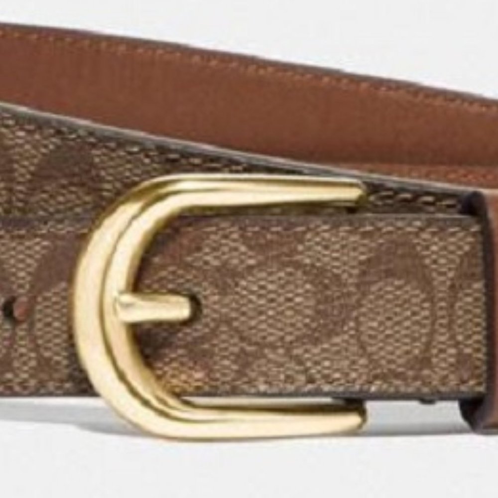 $98 *NEW* (L) COACH Classic Khaki Belt - Picture 4 of 8